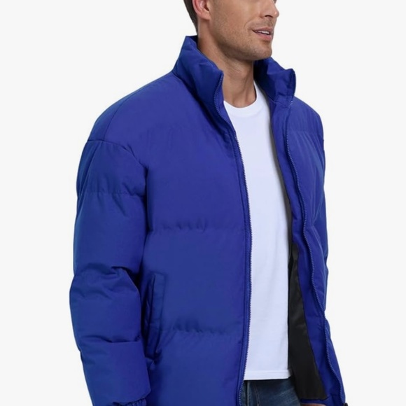 Mens Winter Padded Jackets Full Zipper Windproof Jacket Coat - Picture 5 of 10